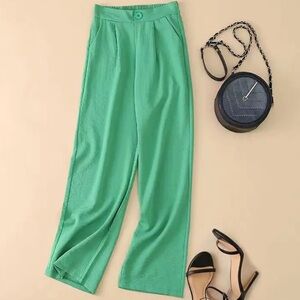 Spring fashion LINEN pants! Beautiful style green pants BRAND NEW
